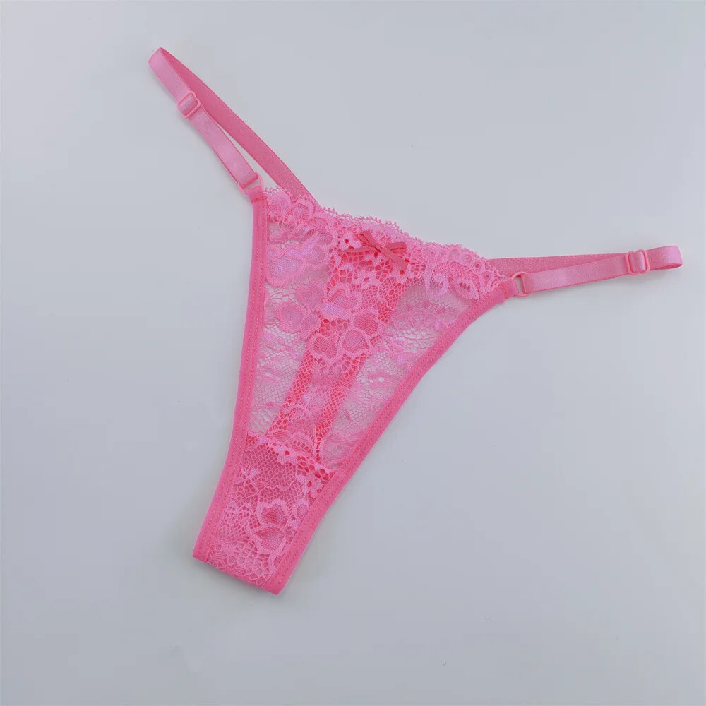 3Pcs Lace Thongs Sexy Transparent Underwear Fashion Women Lace Low Waist Panties