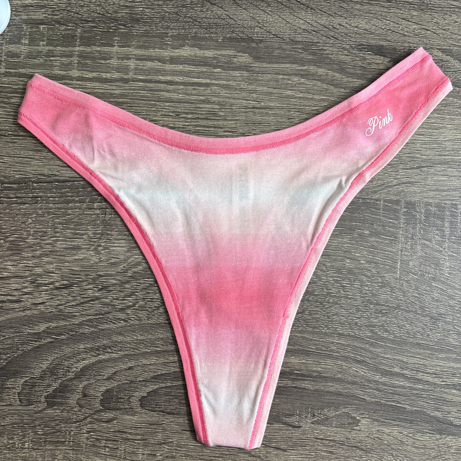 Pink By Victoria’s Secret, Medium Pink Fade, Cotton, Thong Panty