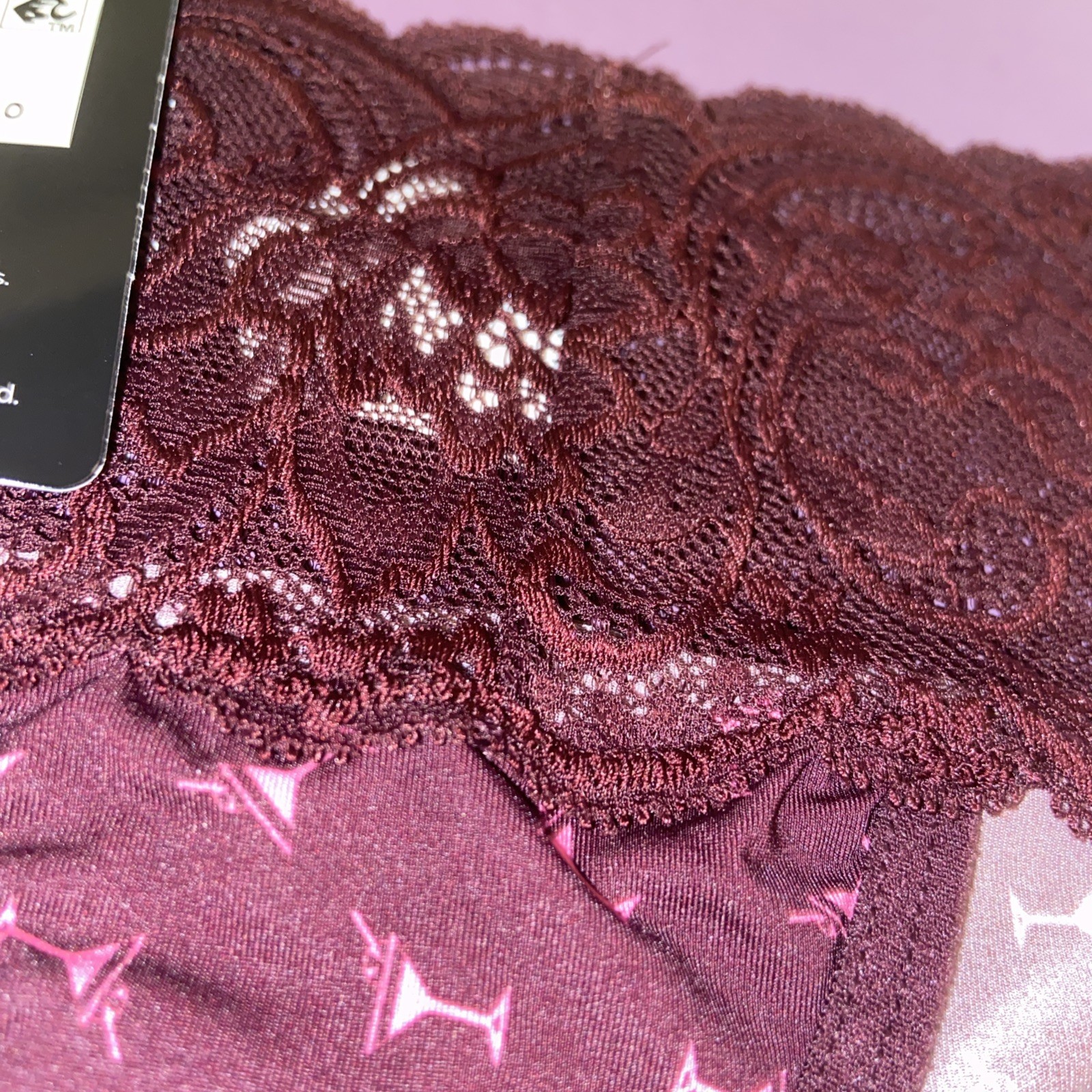 NEW! Maidenform Unique Plum Martini Cocktail Thong Panties W Lace Trim / 9/ XXL