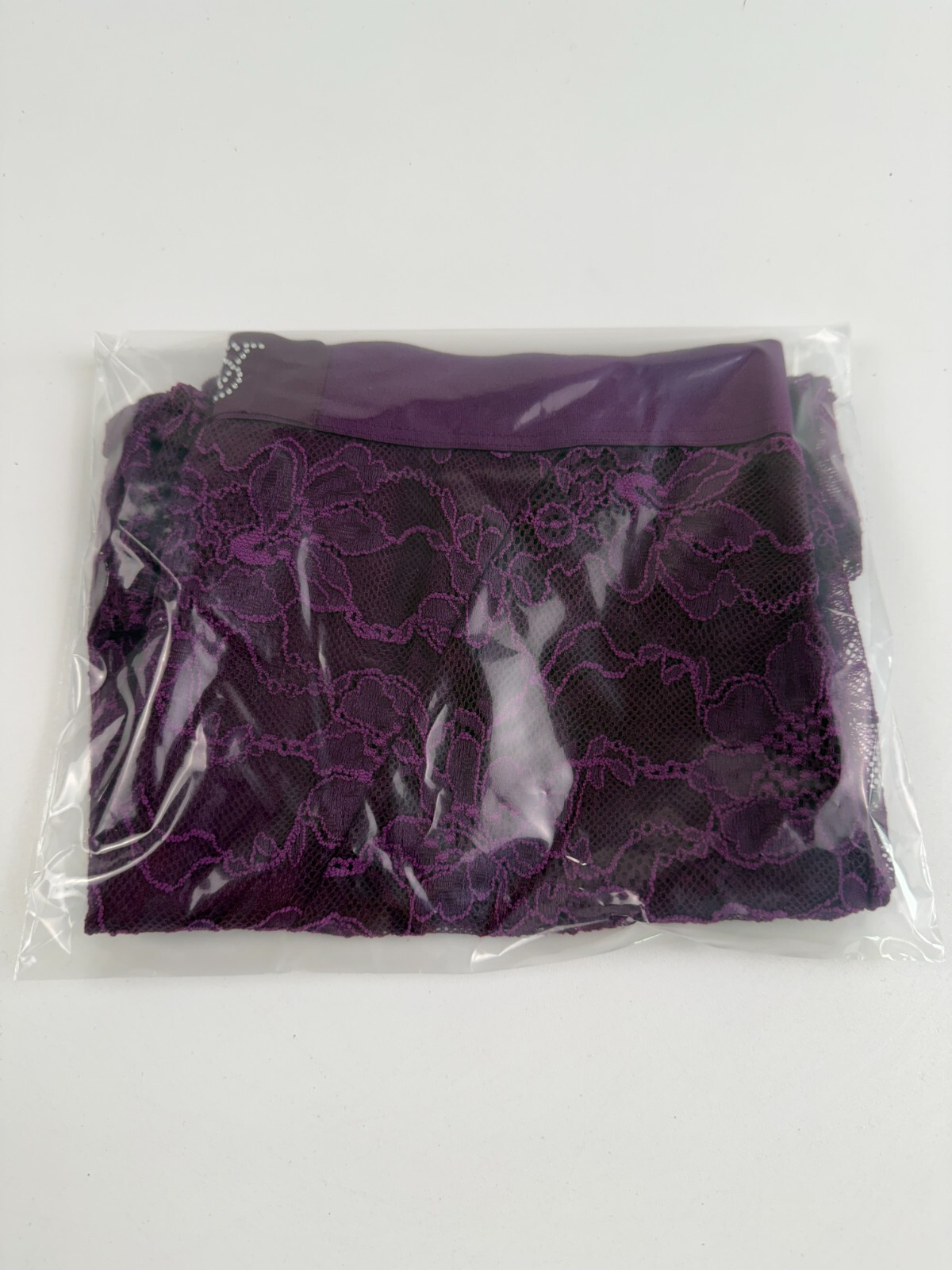 Victoria’s Secret Lace Brazilian Slip w/ Bling VS Logo Burgundy Size S NWT