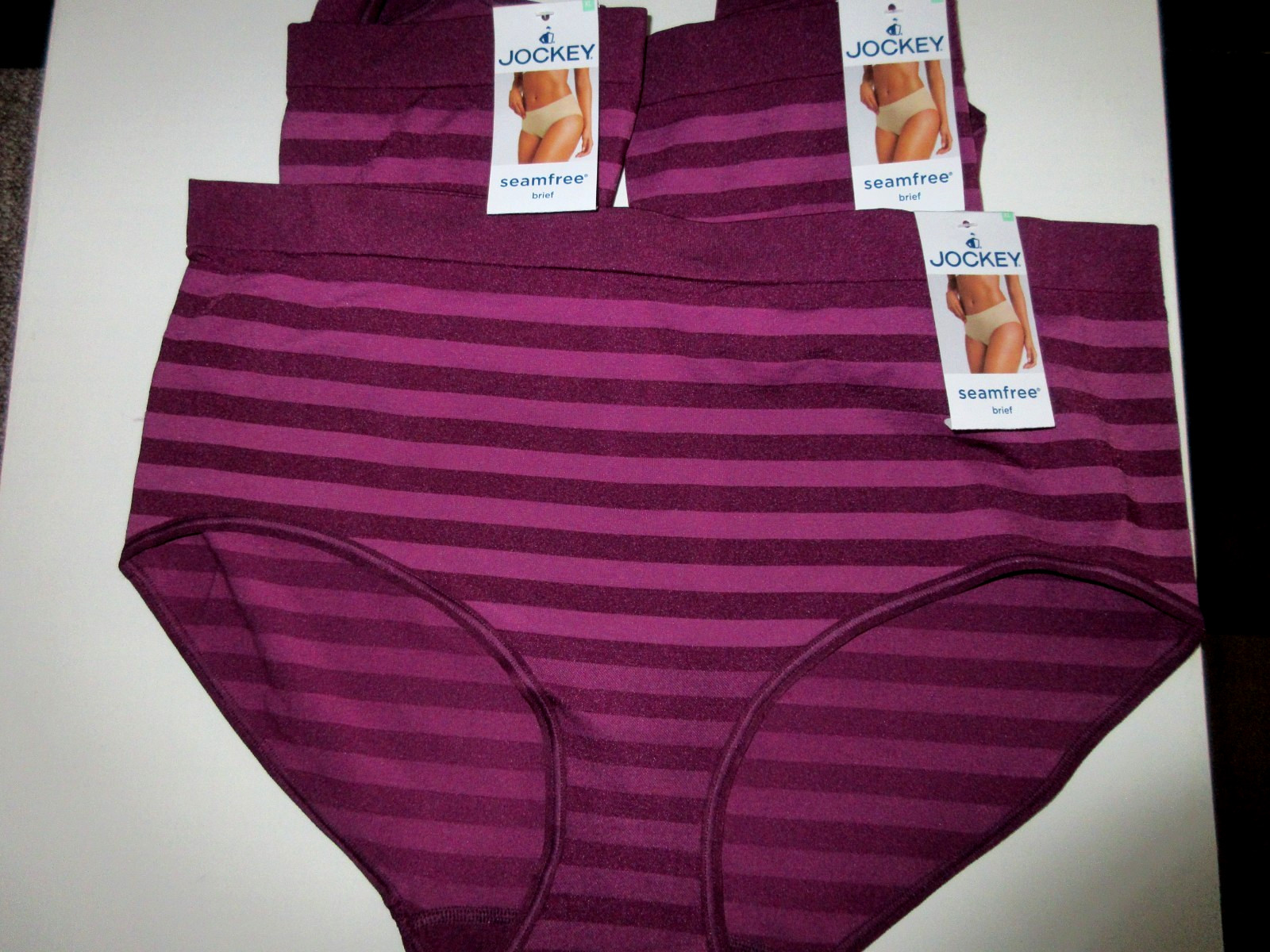 Jockey BRIEF Underwear 3-Pair Panties seamfree Purple Nylon 4386 women ~ XL