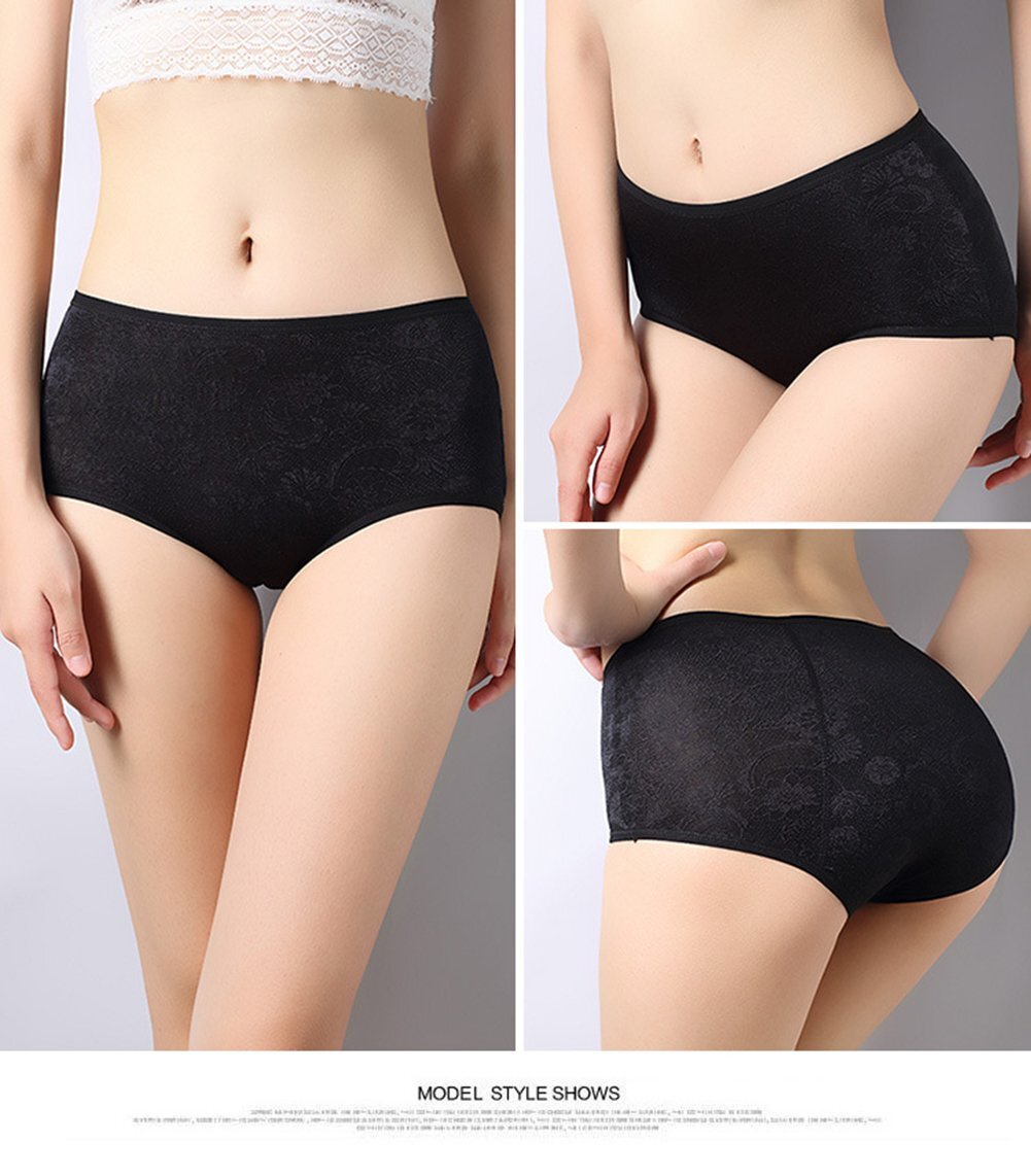 Women Menstrual Period Briefs Jacquard Easy Clean Panties 4 Pack US Size 3XL/10