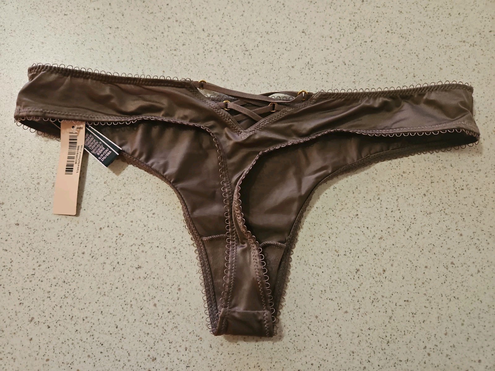 Vintage Victoria’s Secret Sexy Satin Silky Corset Back Thong Panty Small