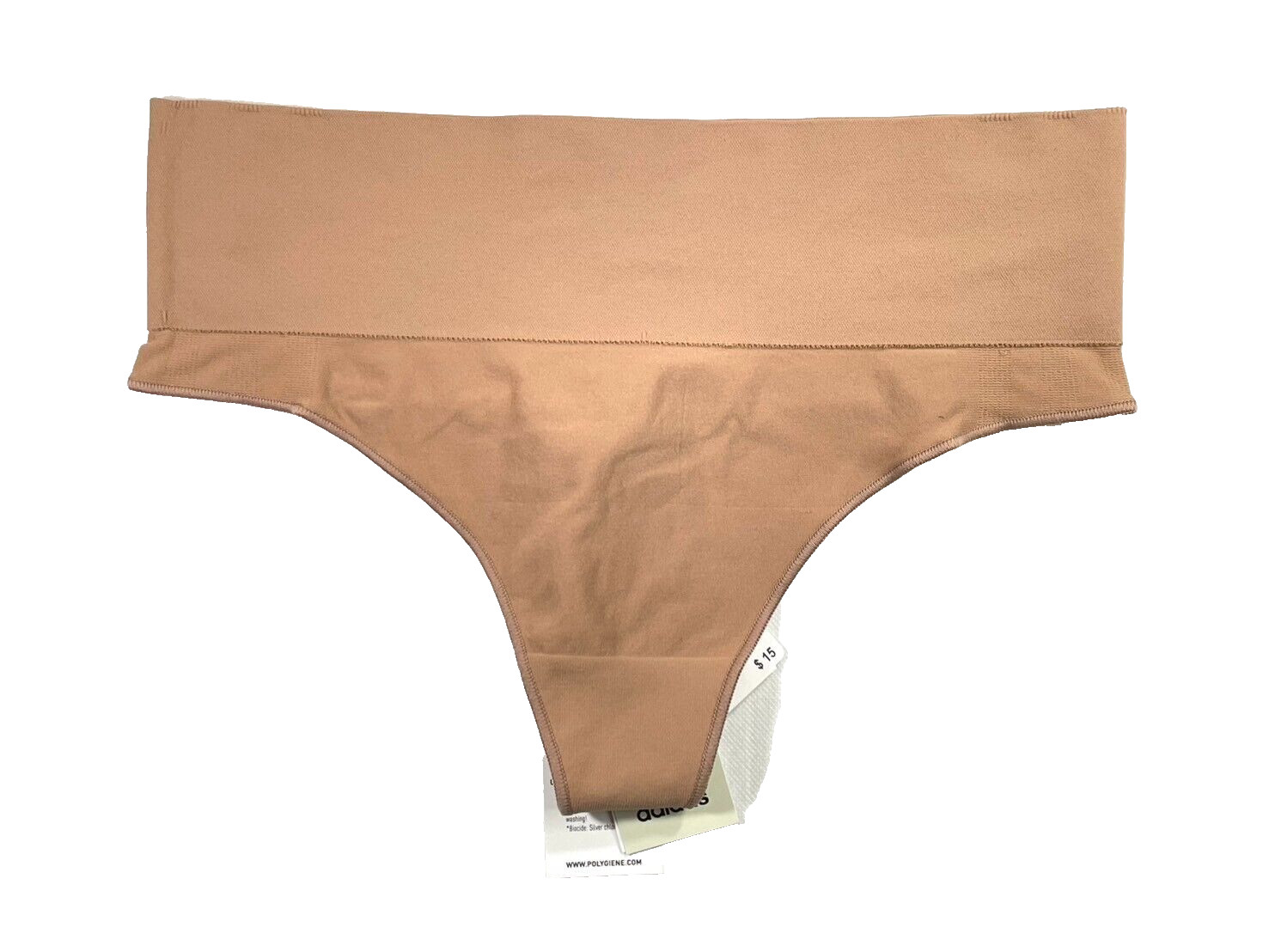 NWT adidas Womens M Seamless Micro Stretch Thong Panties Almond $15