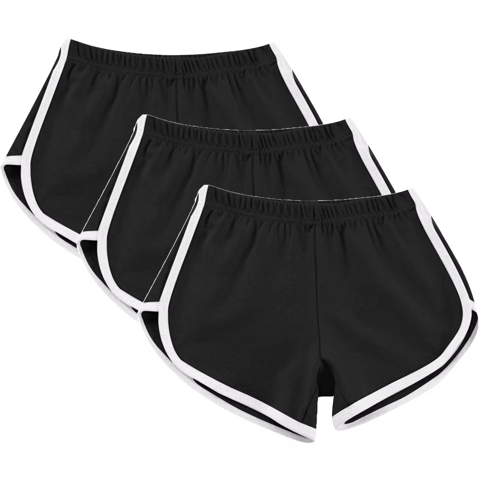 3 Pack Summer Hot Shorts for Women Elastic Waist Cotton Sports Shorts Athletic Y