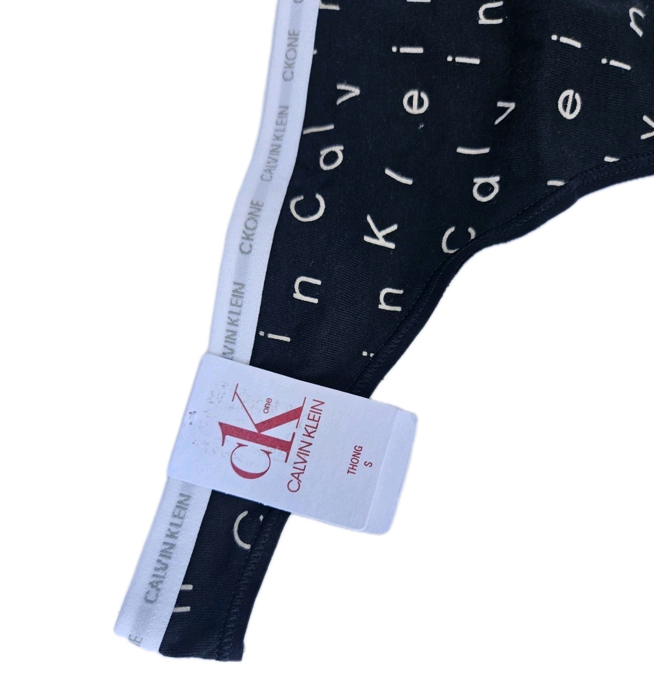 Calvin Klein Women’s Size SMALL CK One Thong Letter Logo Print NEW