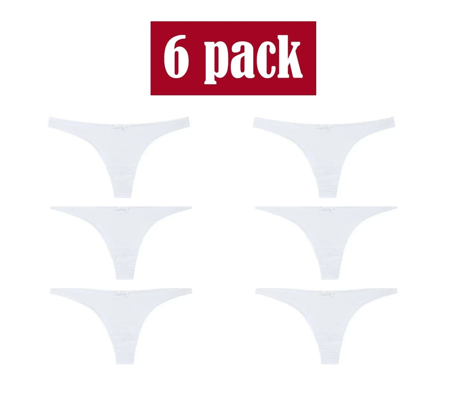 6 Pack Womens Cotton G-String Thongs Soft Stretch Comfortable Briefs Panties