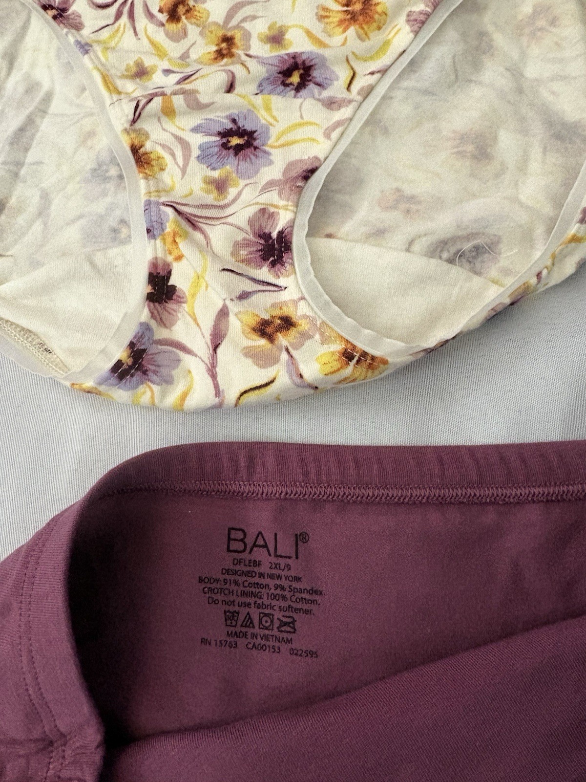 NEW Bali Breathable Cotton Briefs Panty DFLEBF Womens Panty Size 2XLarge 2 Pair