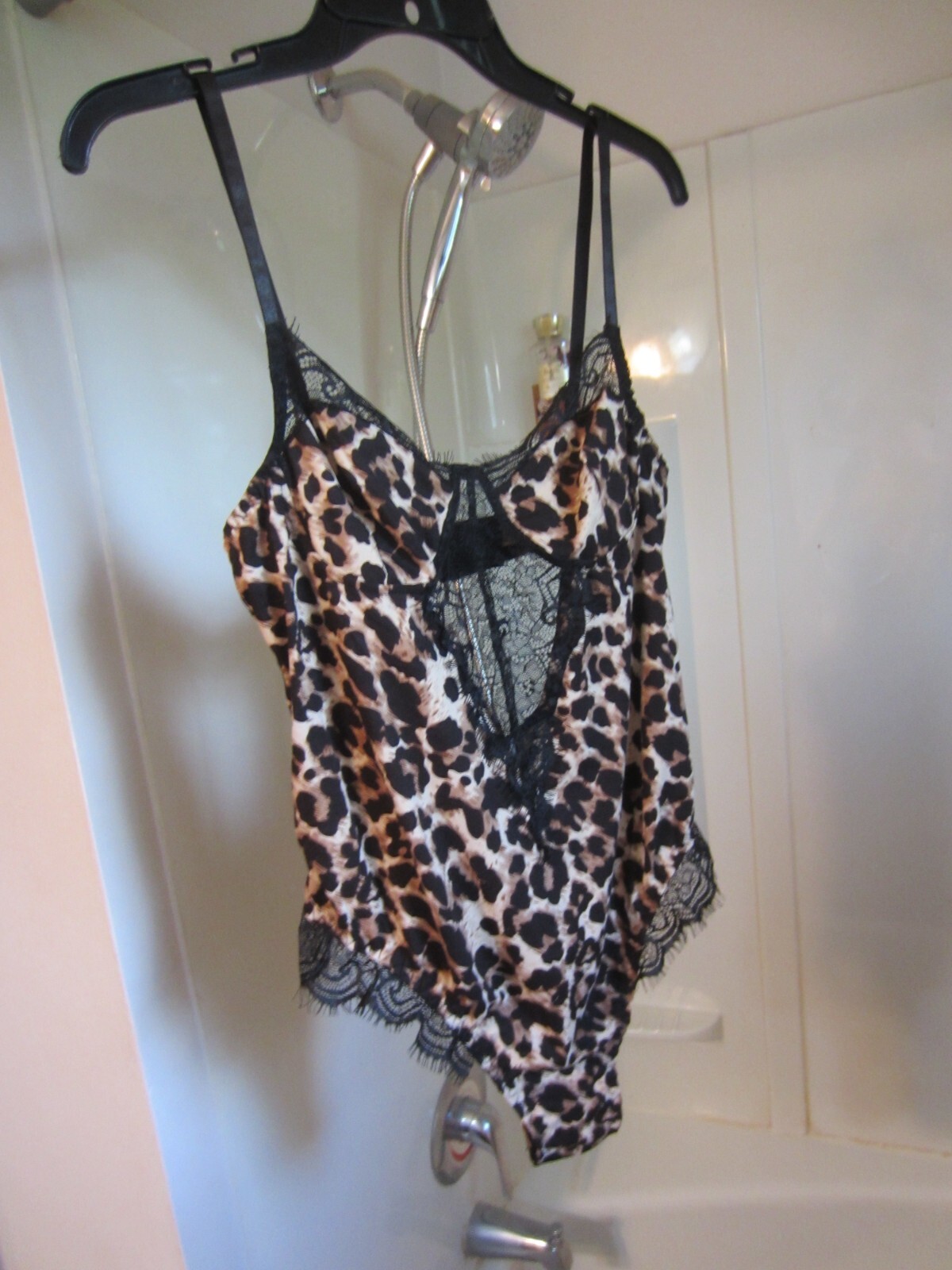 NWT women’s sexy teddy with ears and bow tie Spicy Box Size one size leopard