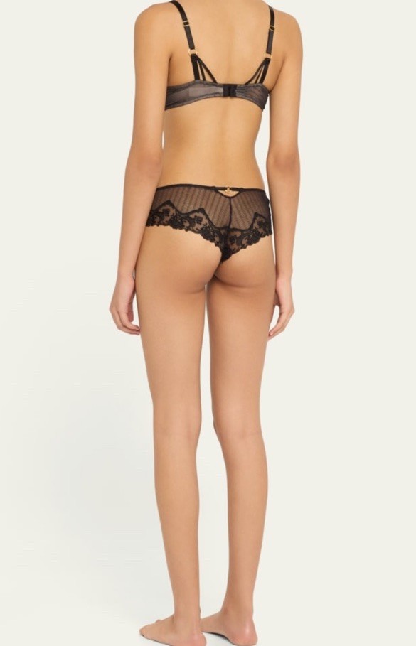 Chantelle Cabaret Savage Embroidered Lace Hipster Briefs Size XS Black