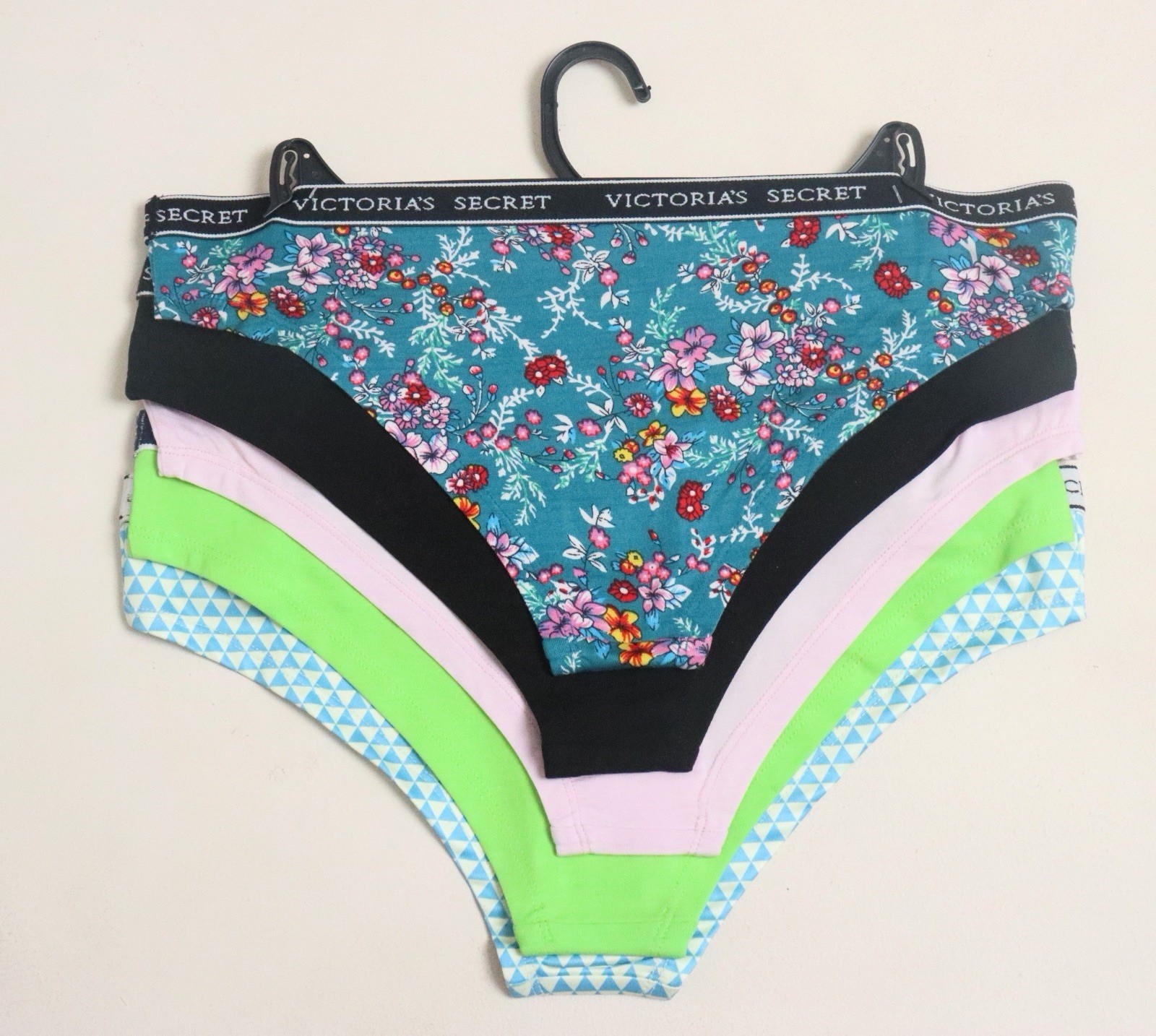 Victoria’s Secret M Multicolor Bikini Panties 4 Pack Floral Geometric Solid