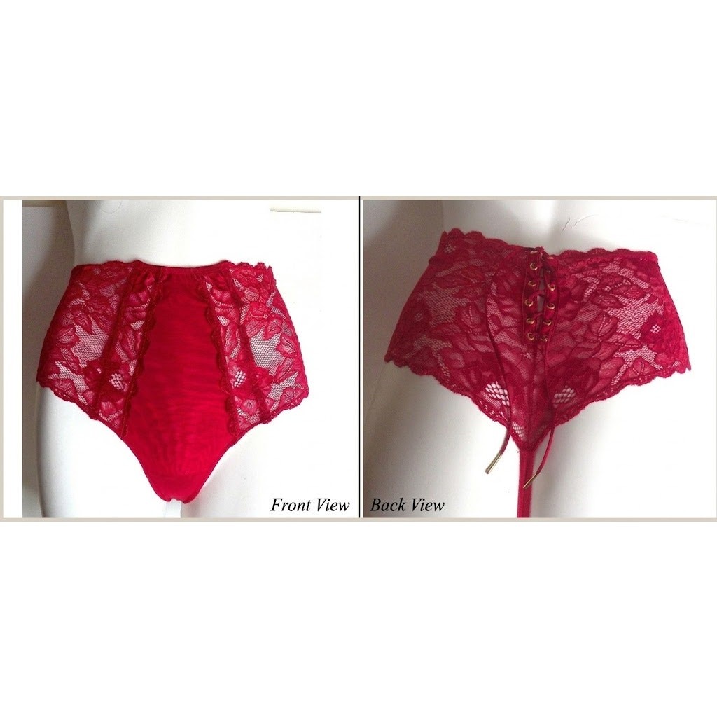 Victoria’s Secret Red Lace Corset Thong Panties Lingerie Size Small New