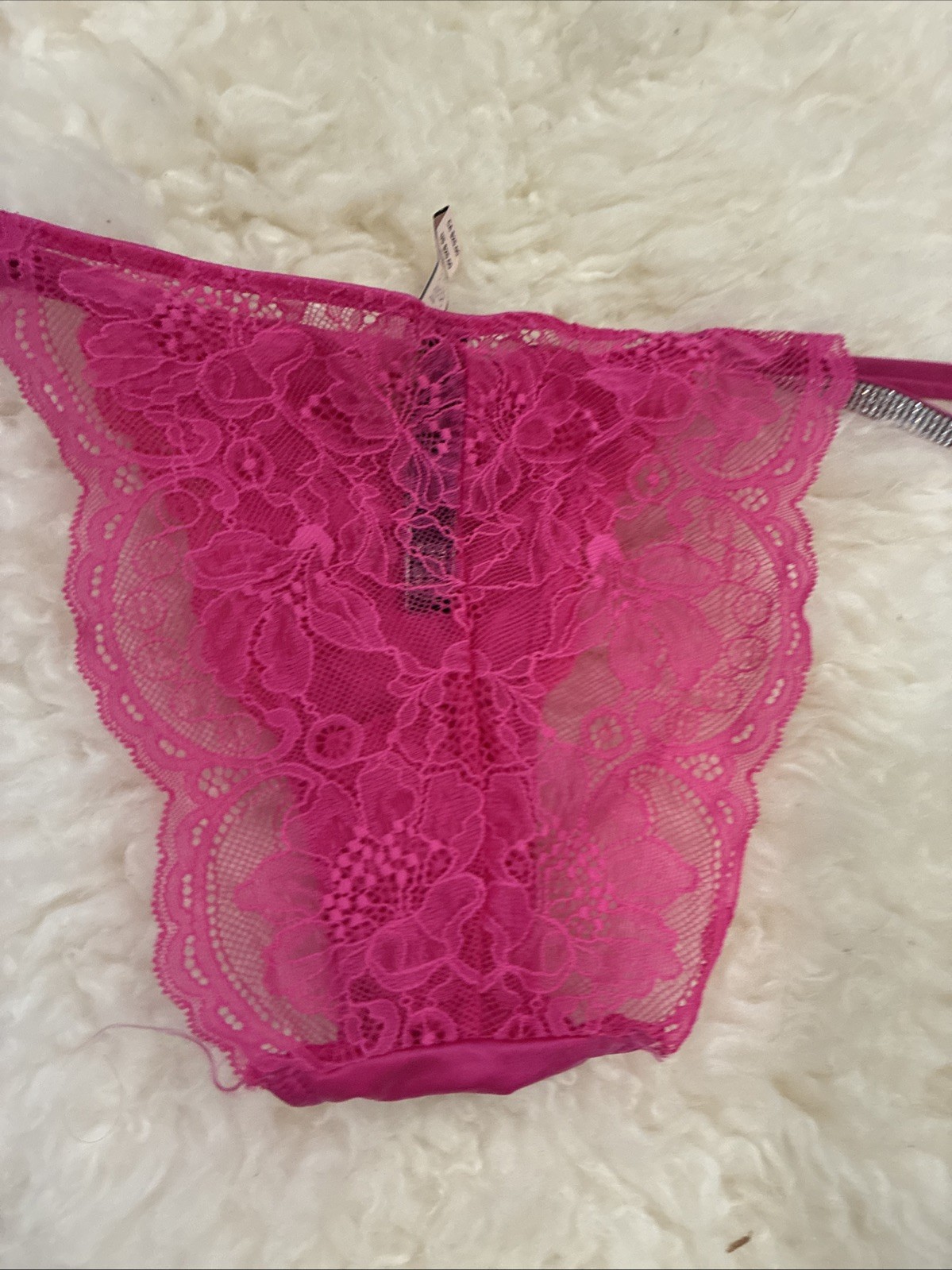 New Victoria Secret Panty (L) Very Sexy Strap Lace Cheeky Valentine Lingerie NWT