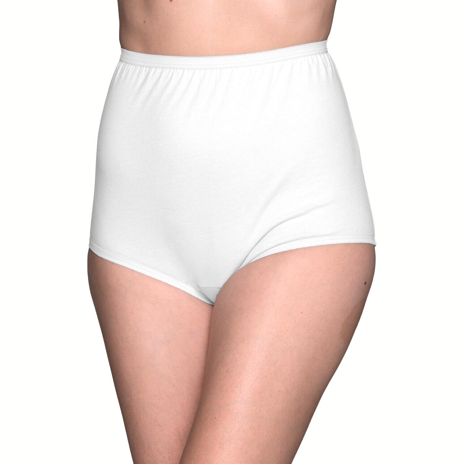 NWT 3 Vanity Fair 15318 White Perfectly Yours Tailored Cotton Brief Panties 8