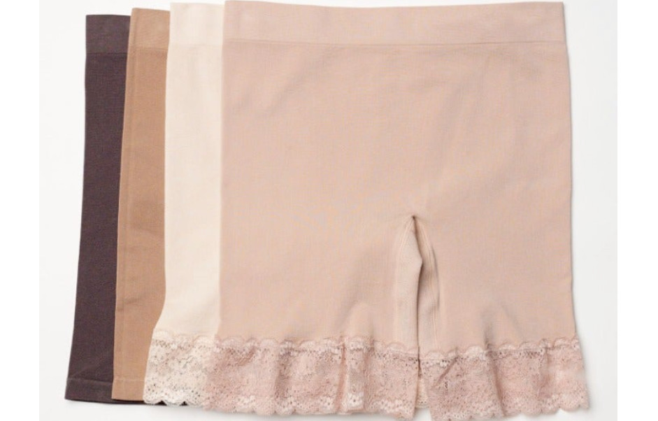 Breezies Seamless Smoothing Mid-Thigh Short Set of 4 Nude Size 1X