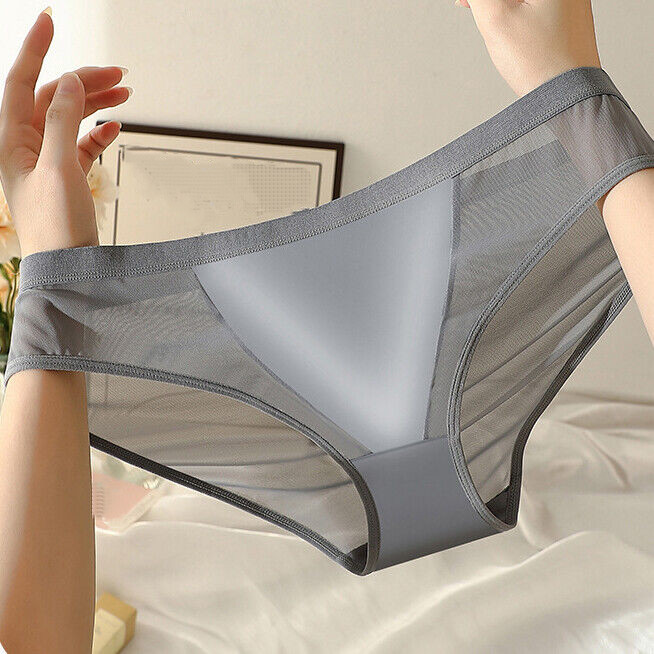 3packs Lot Sexy Womens See Through Panties Briefs Sheer Mesh French Underwear
