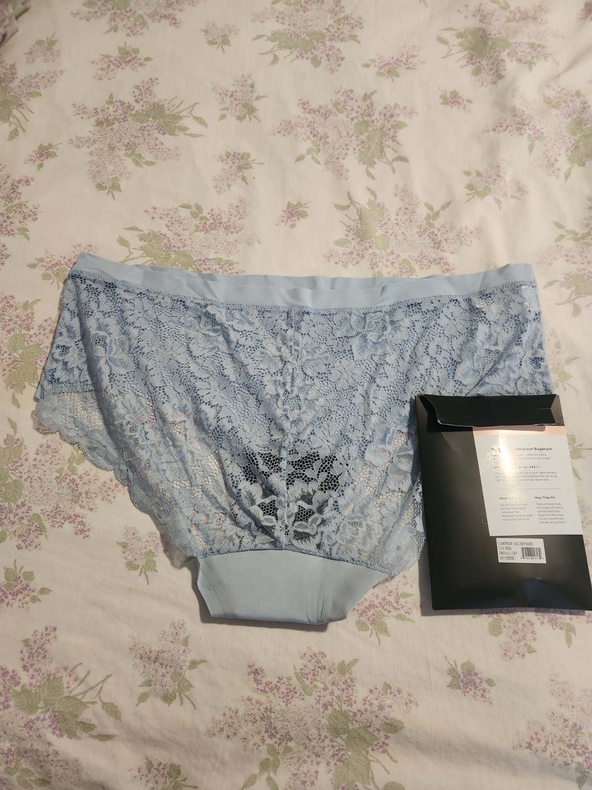 Woman’s Knix Blue Lace Leakproof Medium Absorbency Panties NEW Size XXXL (3X)