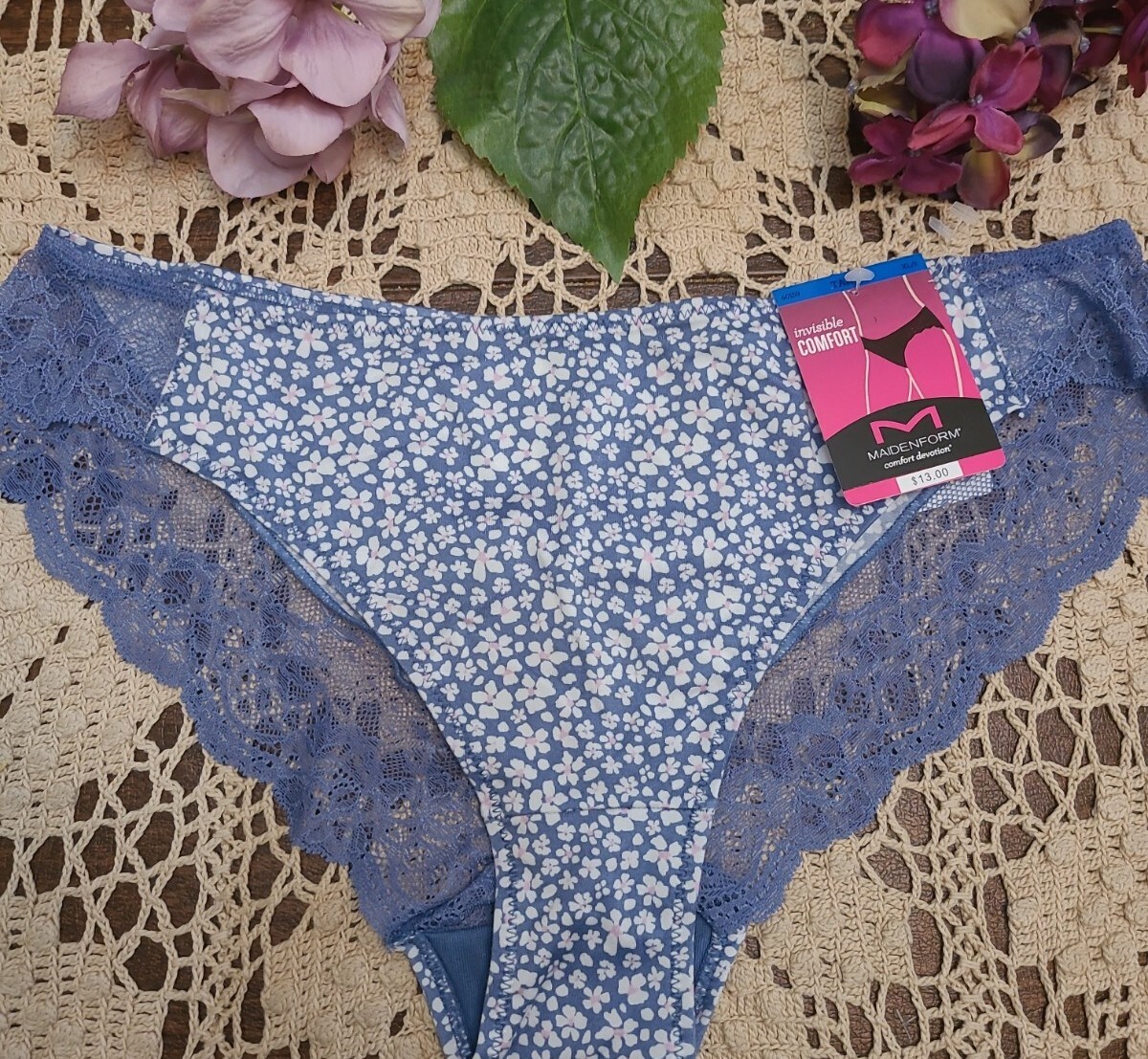 8/XL MAIDENFORM Comfort Devotion SeXy Slinky LUXURY Lace Tanga Panty ~NWT 40159