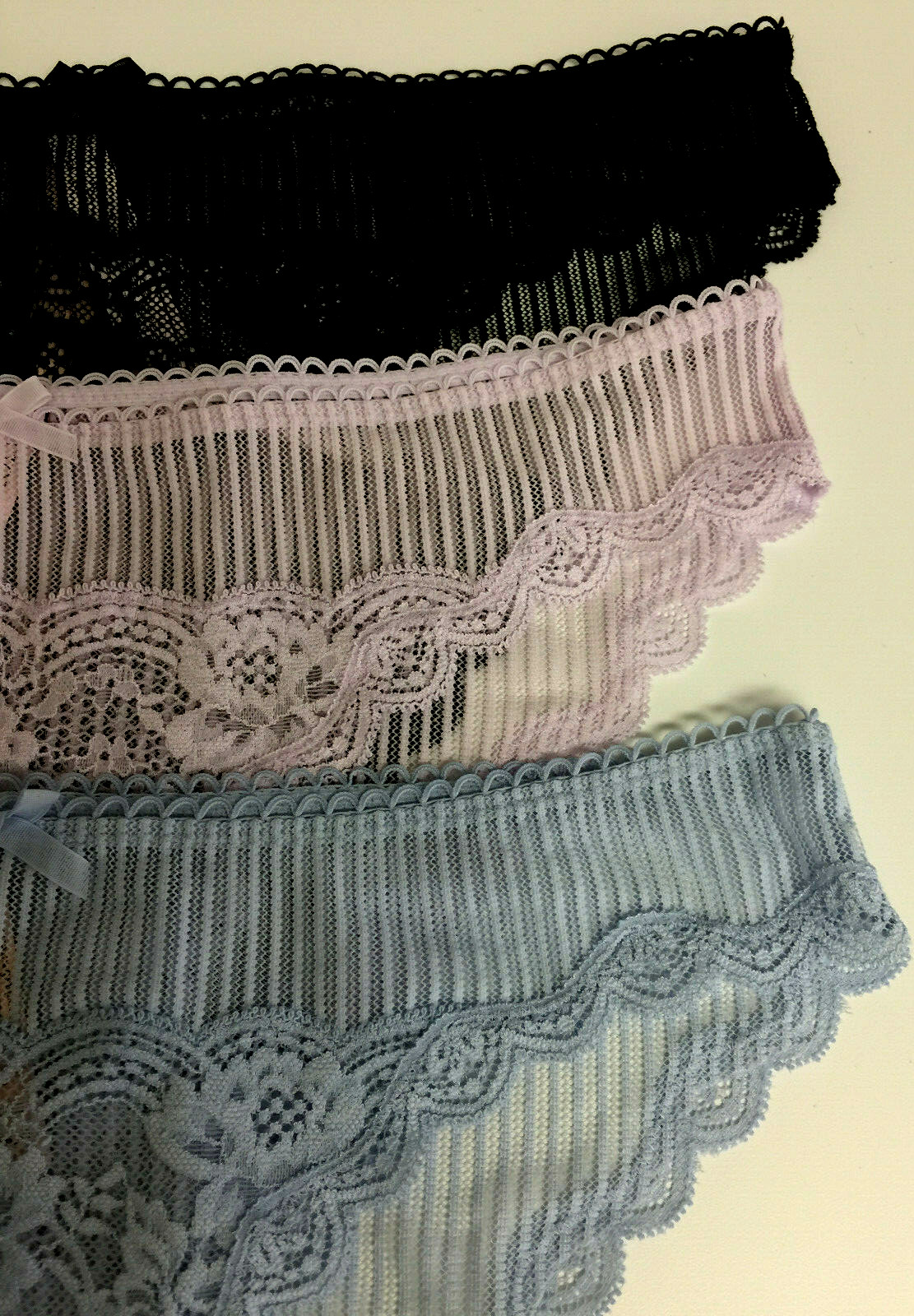 Victorias Secret Cheekini Panties Size L Sexy Floral Lace Stripes Multi-Colors