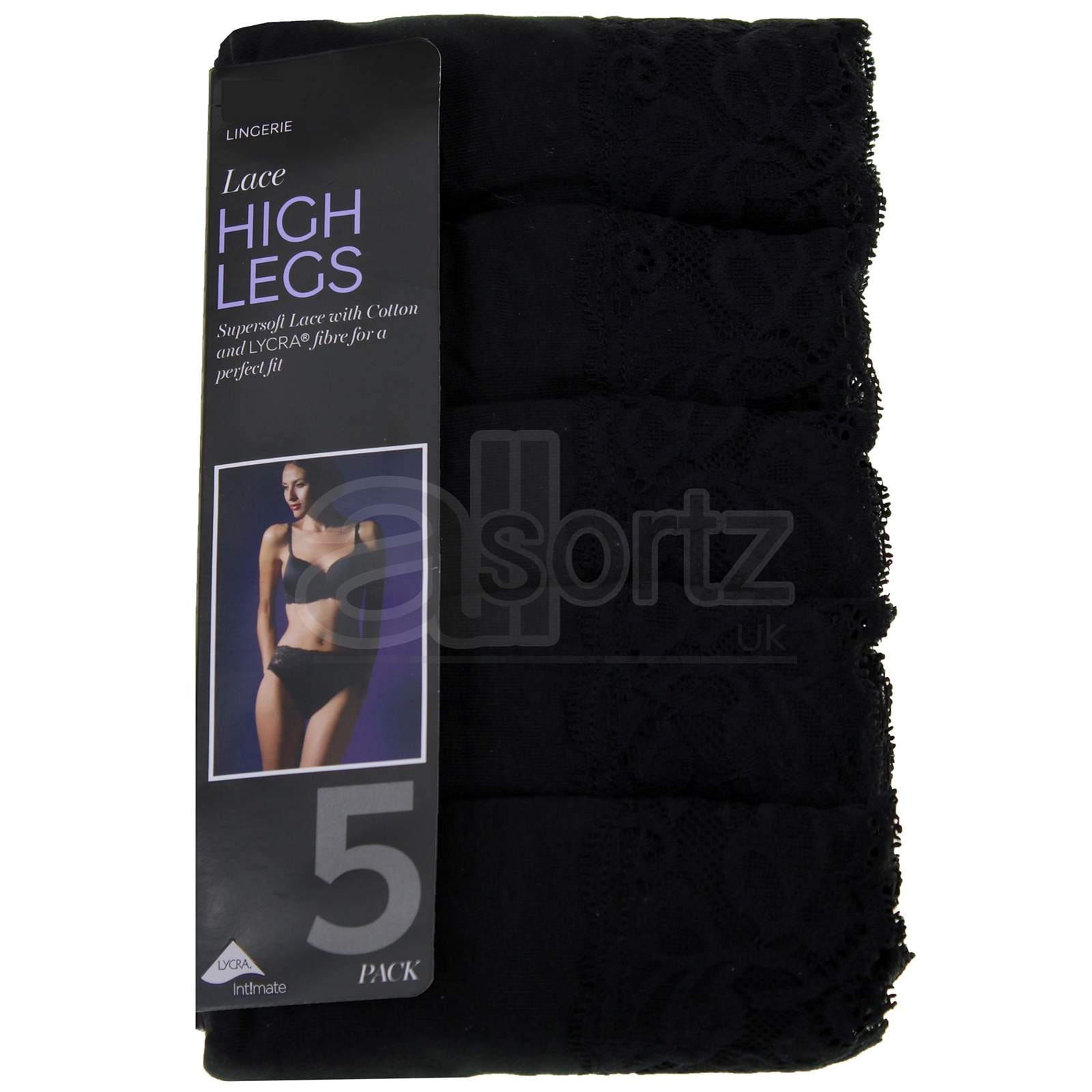 Ladies Top Uk Store Briefs Knickers 5 Pack High Leg Cotton Lycra M S L XL Multi