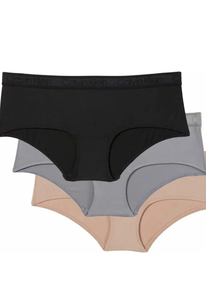 Calvin Klein Underwear Women Hipster Panties 3 Pack Microfiber Size LARGE