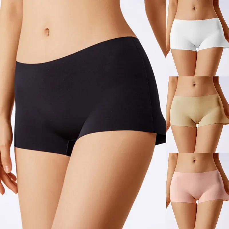 Ladies Seamless Boxer Shorts Ice Silk Panties Womens Underwear Briefs 3/6 Packs