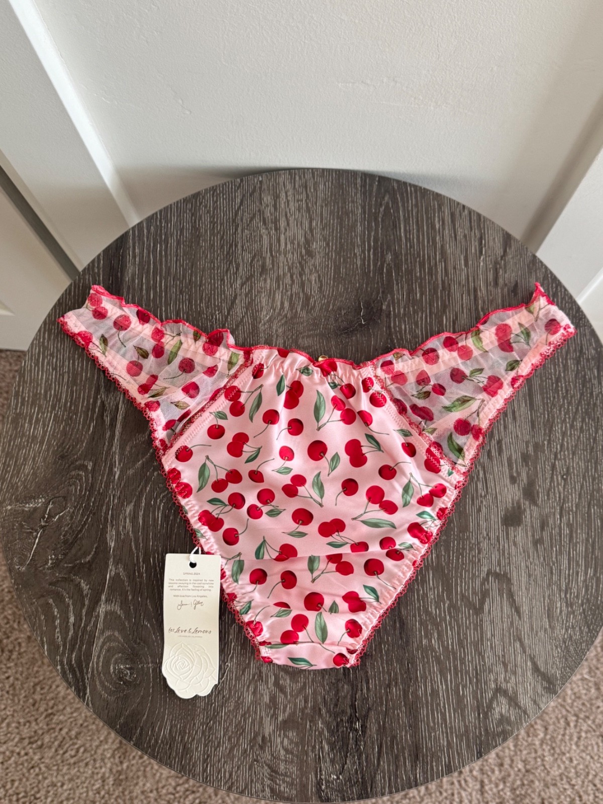 Victoria’s Secret FOR LOVE & LEMONS Perrie Bikini Panty Cherry PRINT Size S NEW