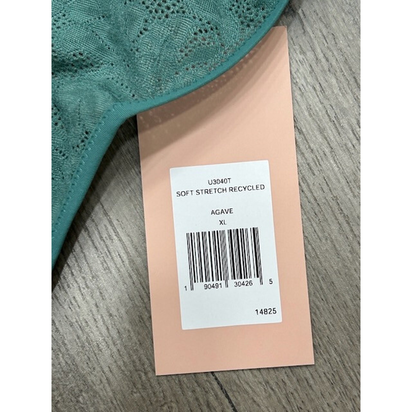 Eberjey Womens Soft Stretch Thong Panty Mid Rise Elastic Trim Agave Size XL NWT