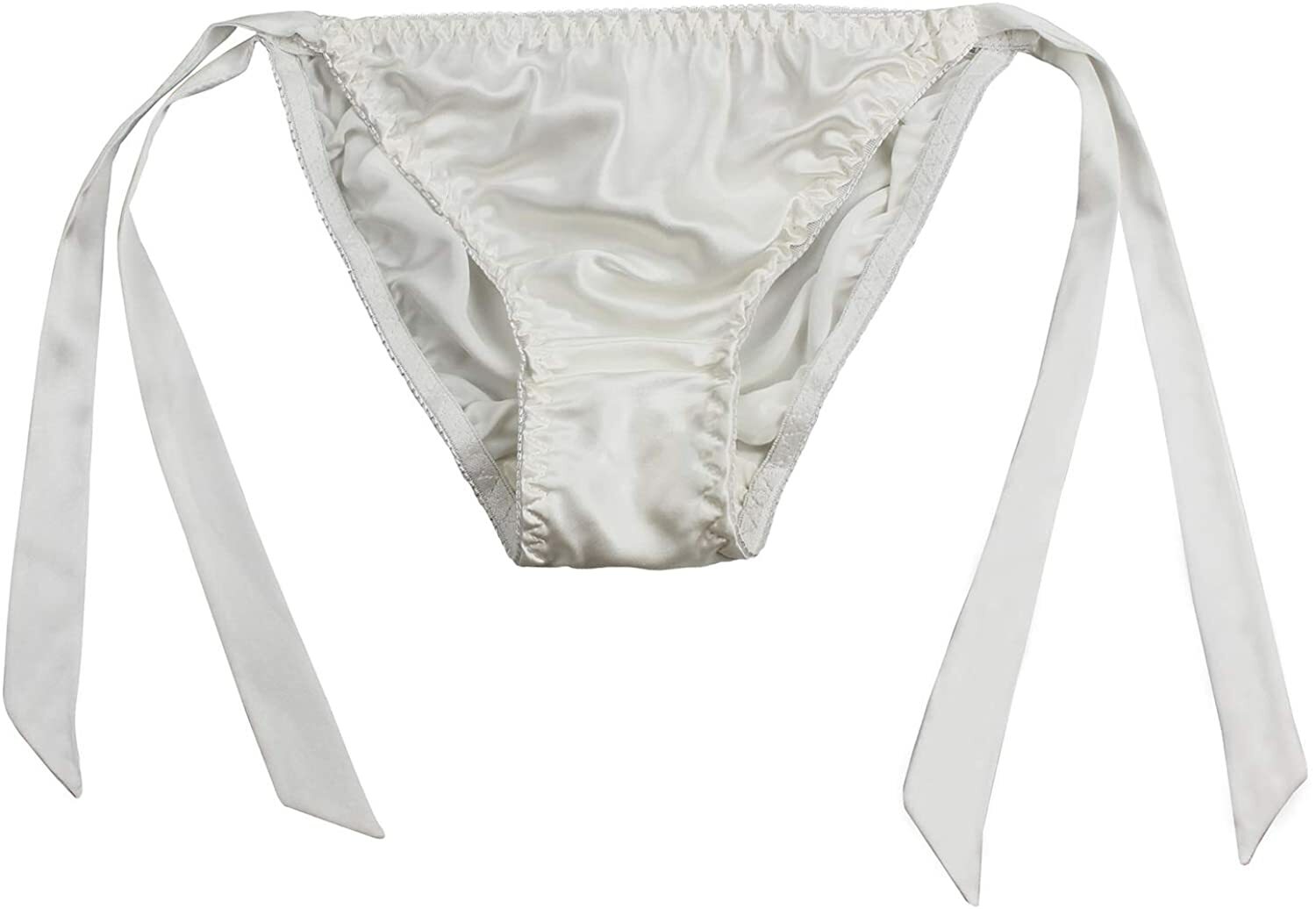 Womens 100% Silk Low-Rise Bikinis Underwear Knickers Cute Brief Side Tie Panties