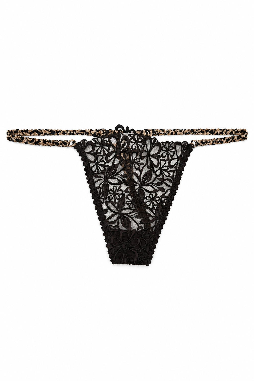 Victoria’s Secret Very Sexy Floral Lace Leopard String Thong Panty M NWT