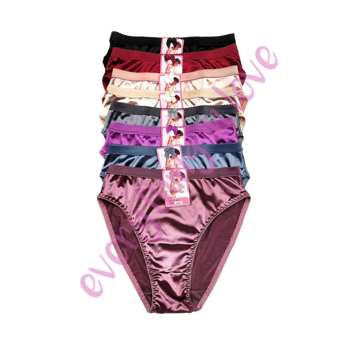 Women High Cut Full Coverage Comfort Satin Shiny Silky Bikini Panties Underwears