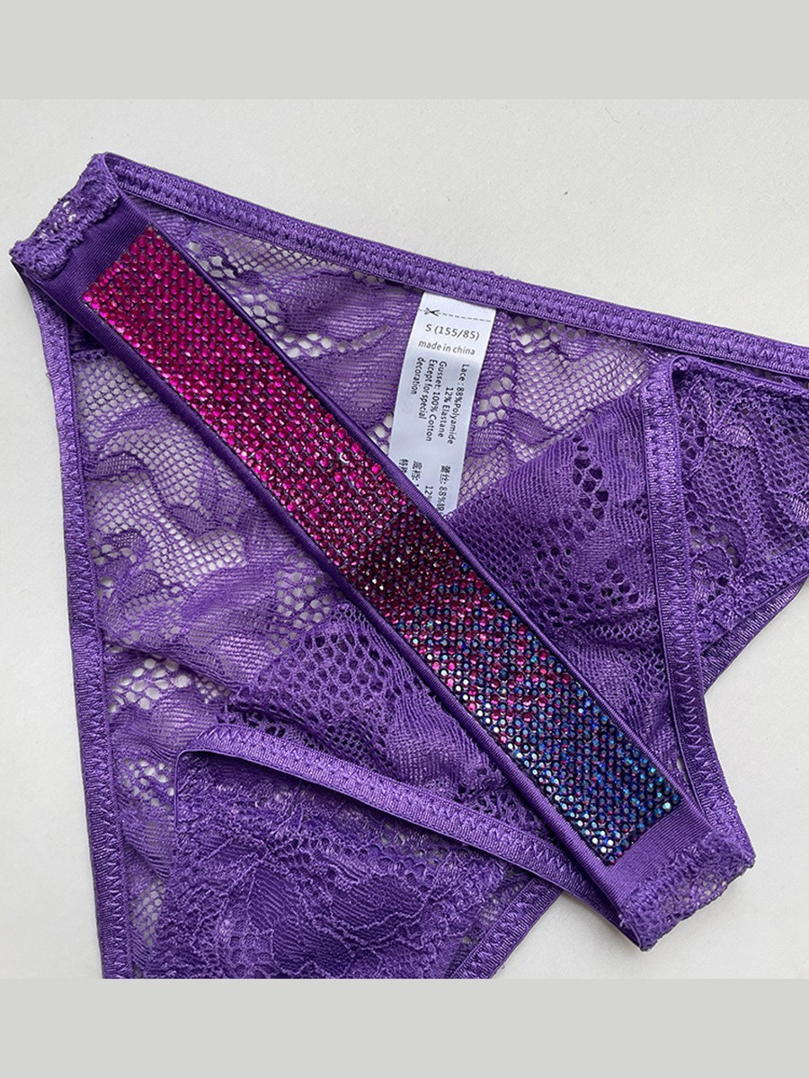 High Cut T Back Lace Briefs Underwear for Women Lace G String Thongs Panties