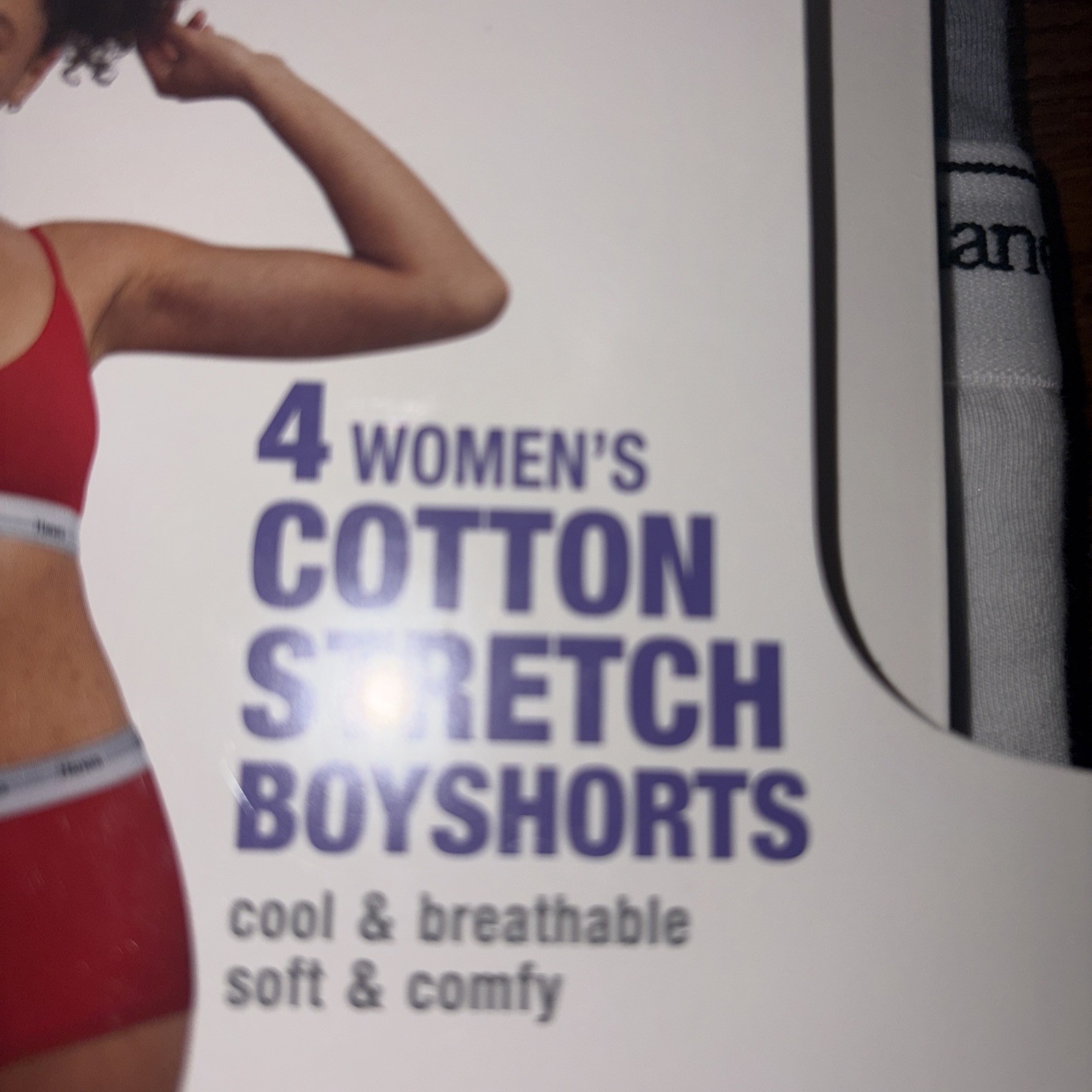 Hanes Underwear Womens 8/XL Boyshorts 2 Pack Stretch Originals New Multipack