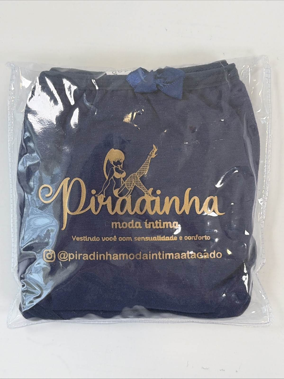 Piradinha Moda Intima Panties Dark Blue Size Medium