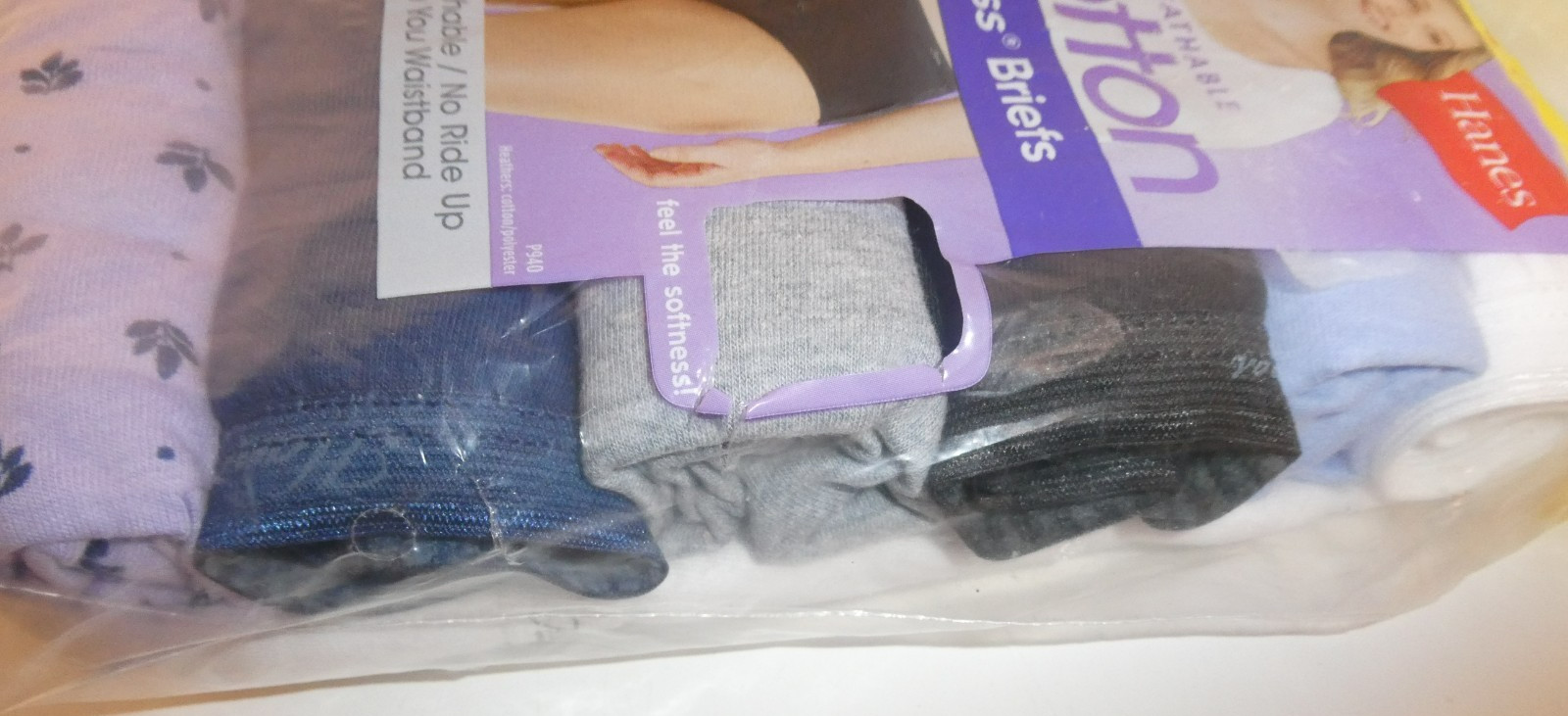 NWT Hanes 9 Pair Briefs Panties Soft Breathable Cotton Multi Colors Size 6/M