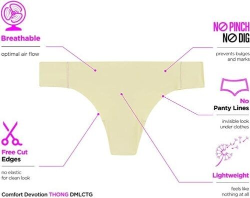Maidenform Comfort Devotion No Show Thong Panty DMLCTG 5 6 7 8 9 NWT