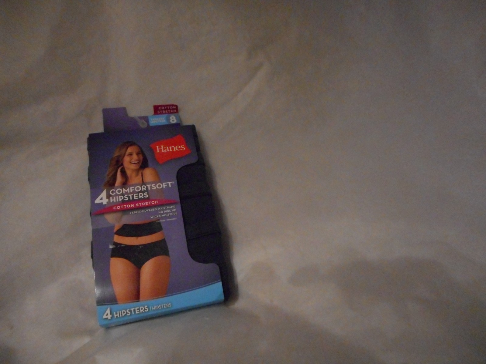 Hanes 4 Pack Comfortsoft Black Hipster Cotton Stretch Panty Size8/ XtraLarge