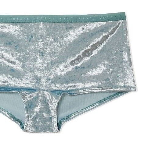 XL Seafoam Sage Dust Green FULL VELVET RARE Victorias Secret LOGO Shortie Pantie