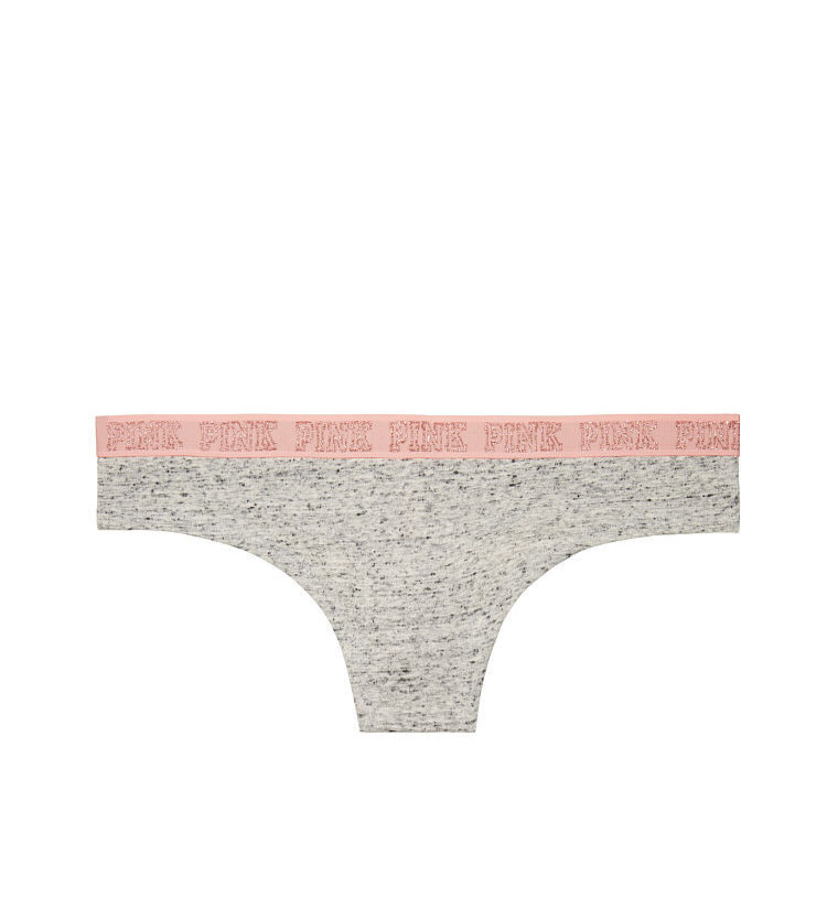 Victoria’s Secret PINK Lurex Logo Thong Panty Heather White Tiger