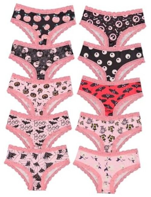 10pcs Women’s Gothic Contrast Lace Halloween Skull & Rose Large Pink & Black