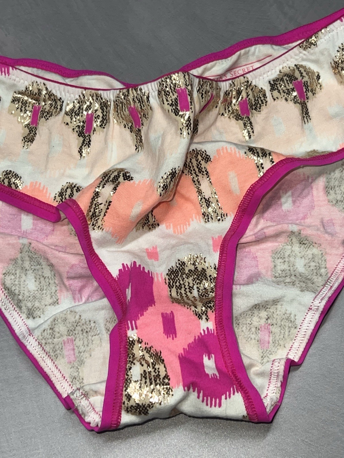 Vintage Victoria’s Secret Metallic Abstract Ruched Hip-Hugger | Low Rise | M |