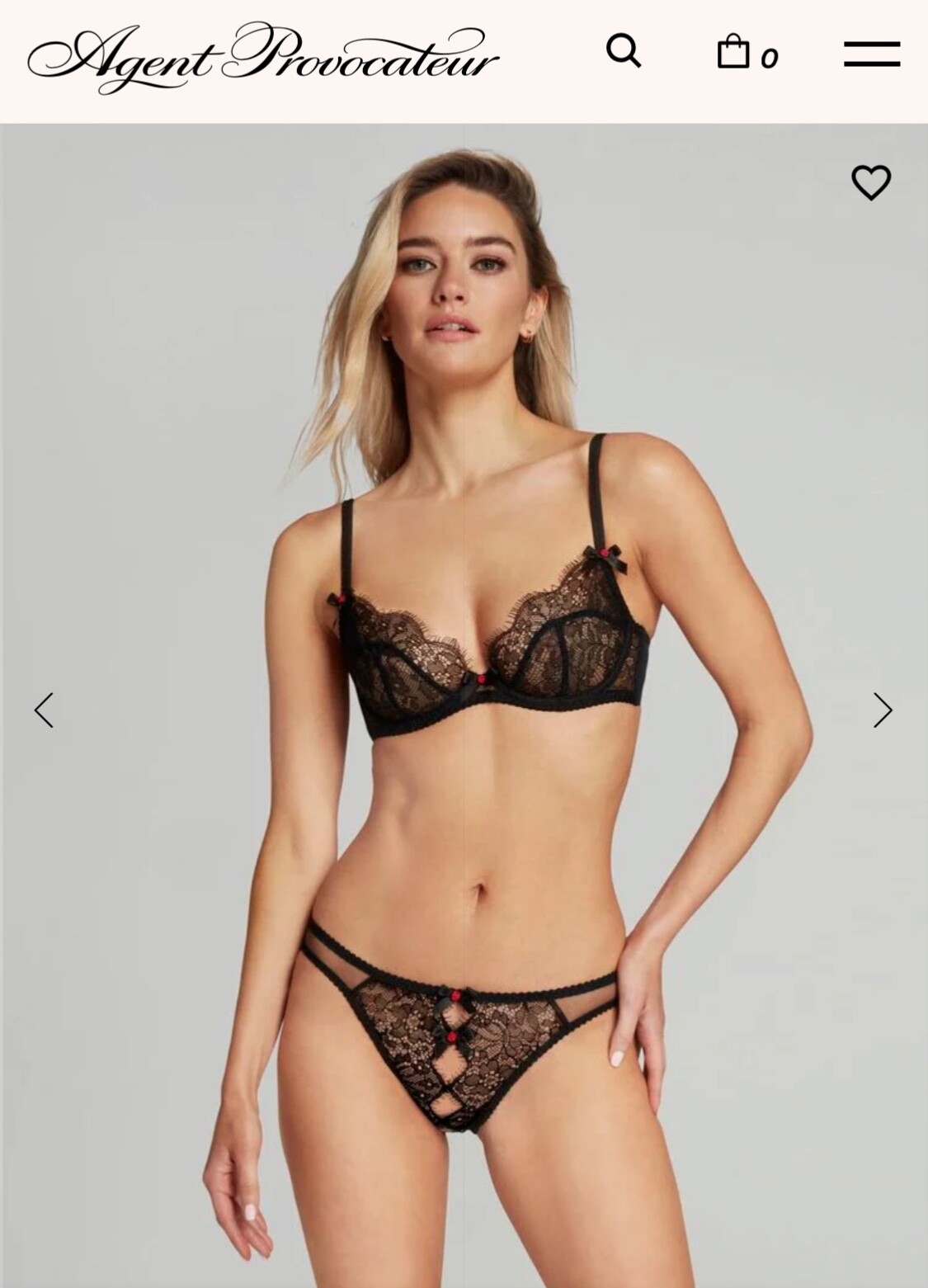 Agent Provocateur Lorna Lace Oevert Black lingerie NIB – Size AP 3 (US 6)