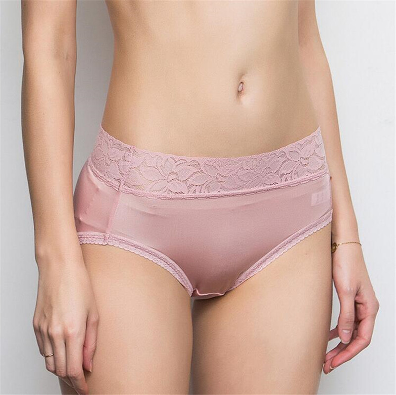 2 Pairs/lot 100% Mulberry Silk Underwear For Women Briefs Thin Silk Lady Panties