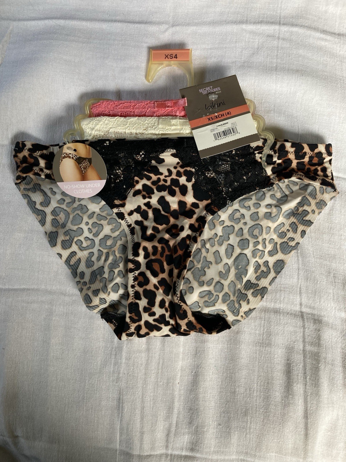 Secret Treasures XS 4 No Show Under Clothes Leg Grips Bikini 3-Pack NOS Panties