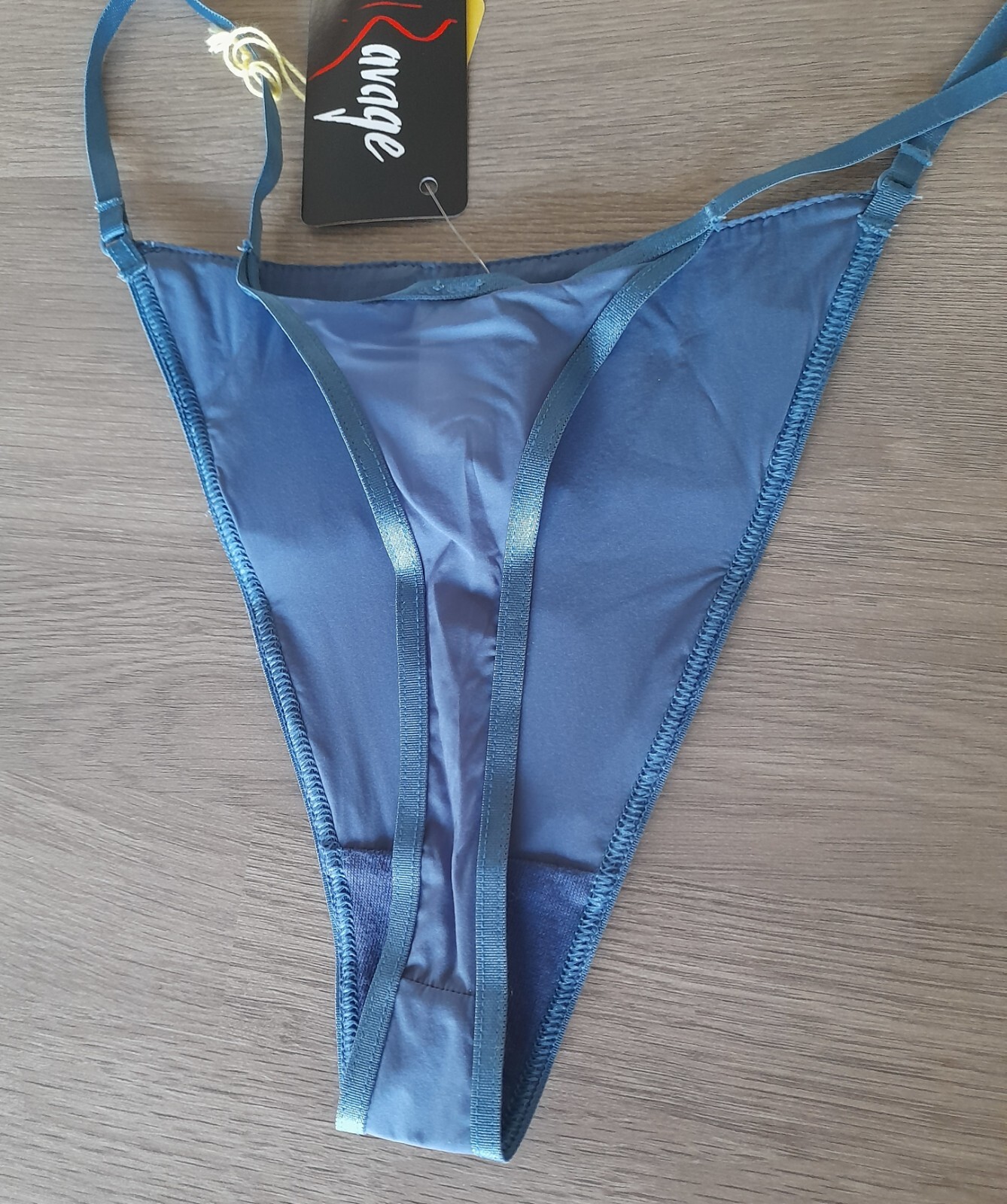 Ravage Blue Diamond Pleated Collection R44632-049-1,2 3 or 4, String Sided Thong