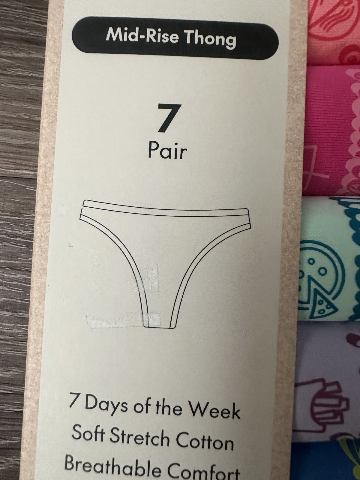 7 Pair No Boundaries Mid-Rise Thong Panties Underwear Days of the Week XXXL 22