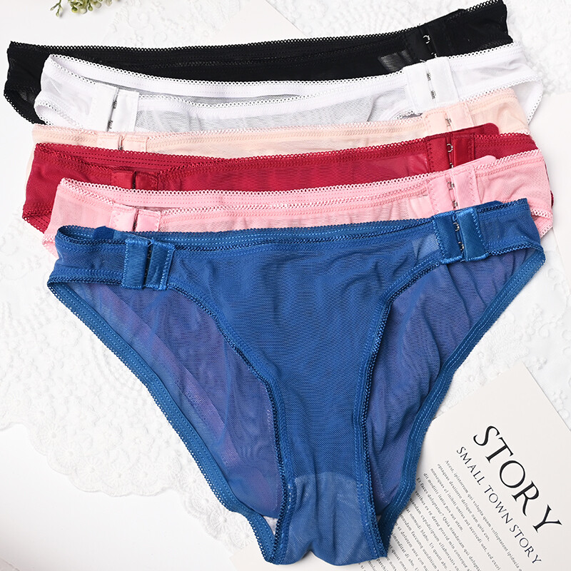 Pack Of 6 Sexy Womens Panties Underwear See Through Full Sheer Briefs Intimate