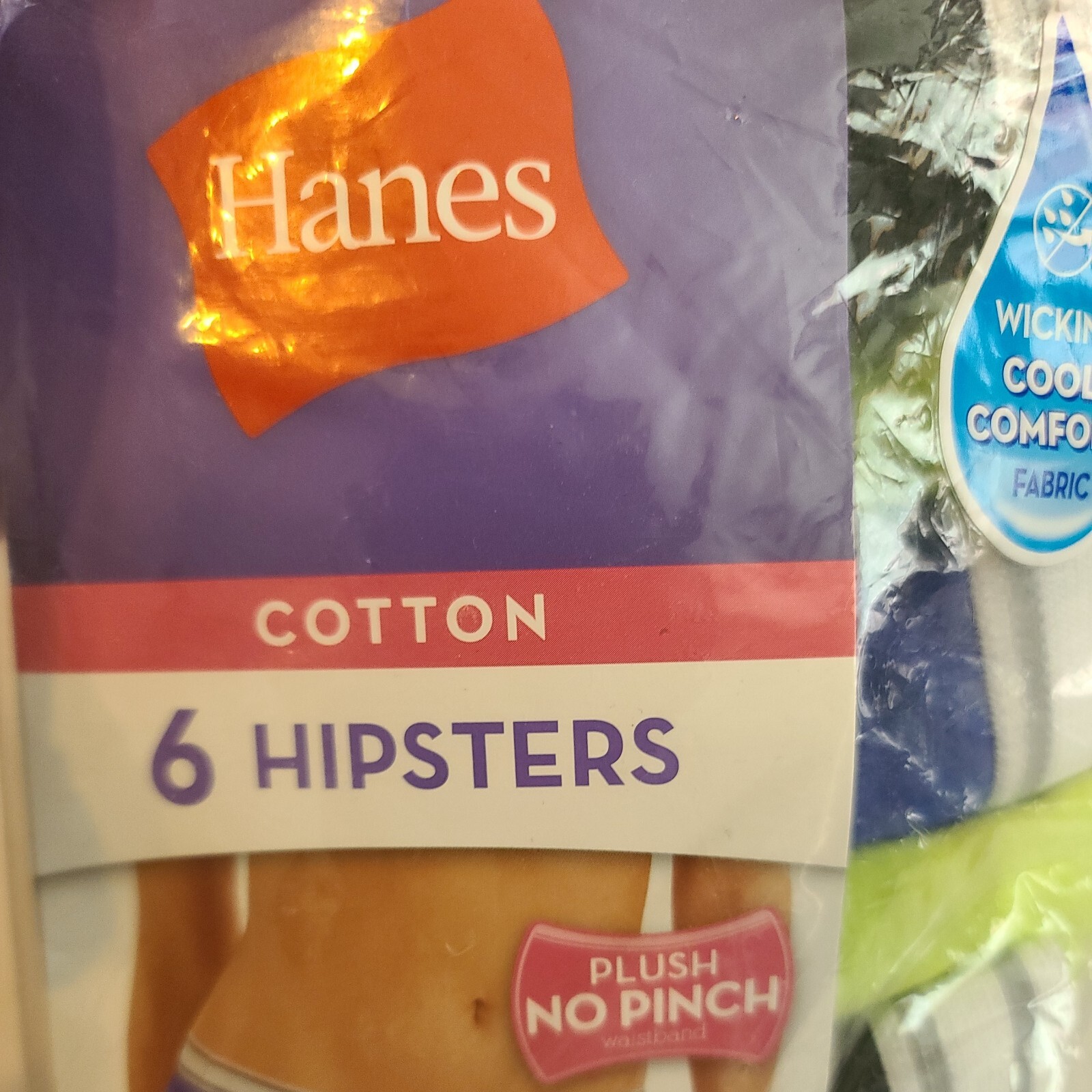 HANES Women’s 6 PK HIPSTER COTTON NO RIDE UP WICKING Tagless Panties Sz 5 Open