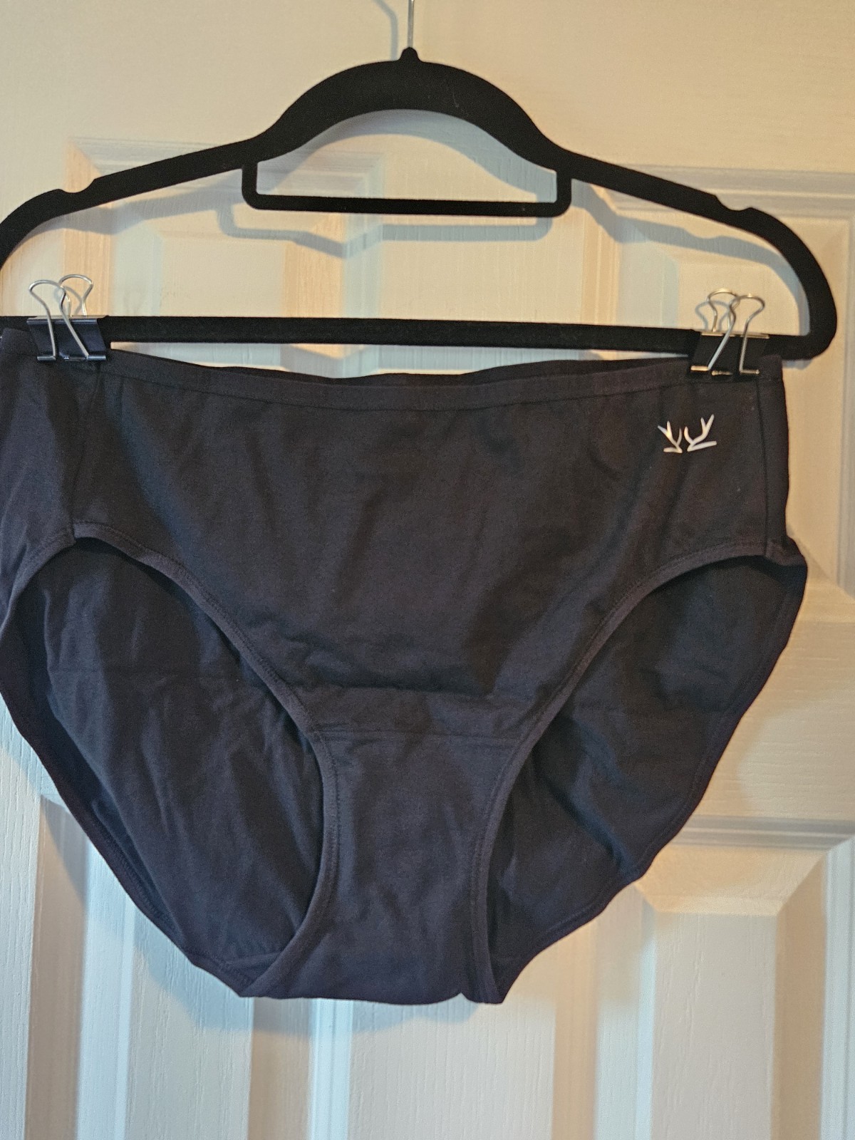 6 Pack Bitbeebin Women’s Cotton Stretch Brief Panties Solid Black, Plus Size 2XL