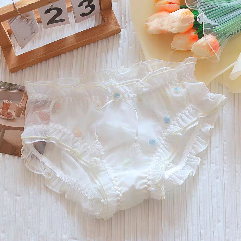 Japanese Cute Girls Panties Transparent Lolita Princess Briefs Kawaii Underpants